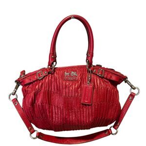Coach Madison Satchel Red Leather Bag with Hangtag Women's Handbag